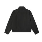 Solid color workwear stand up collar zipper jacket