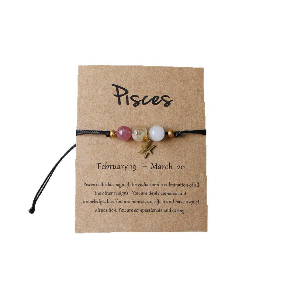 Bracelet Perlé Pierre Naturelle Œil de Tigre Signe Zodiaque