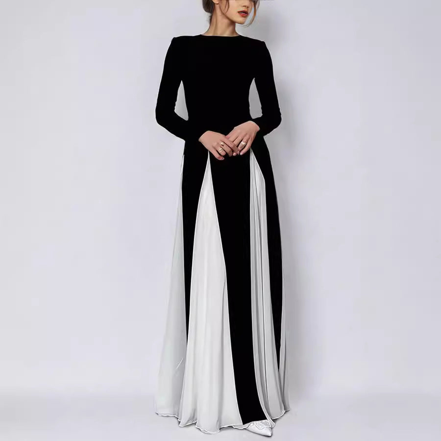 Robe Longue Colorblock Décontractée