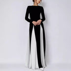 Robe Longue Colorblock Décontractée