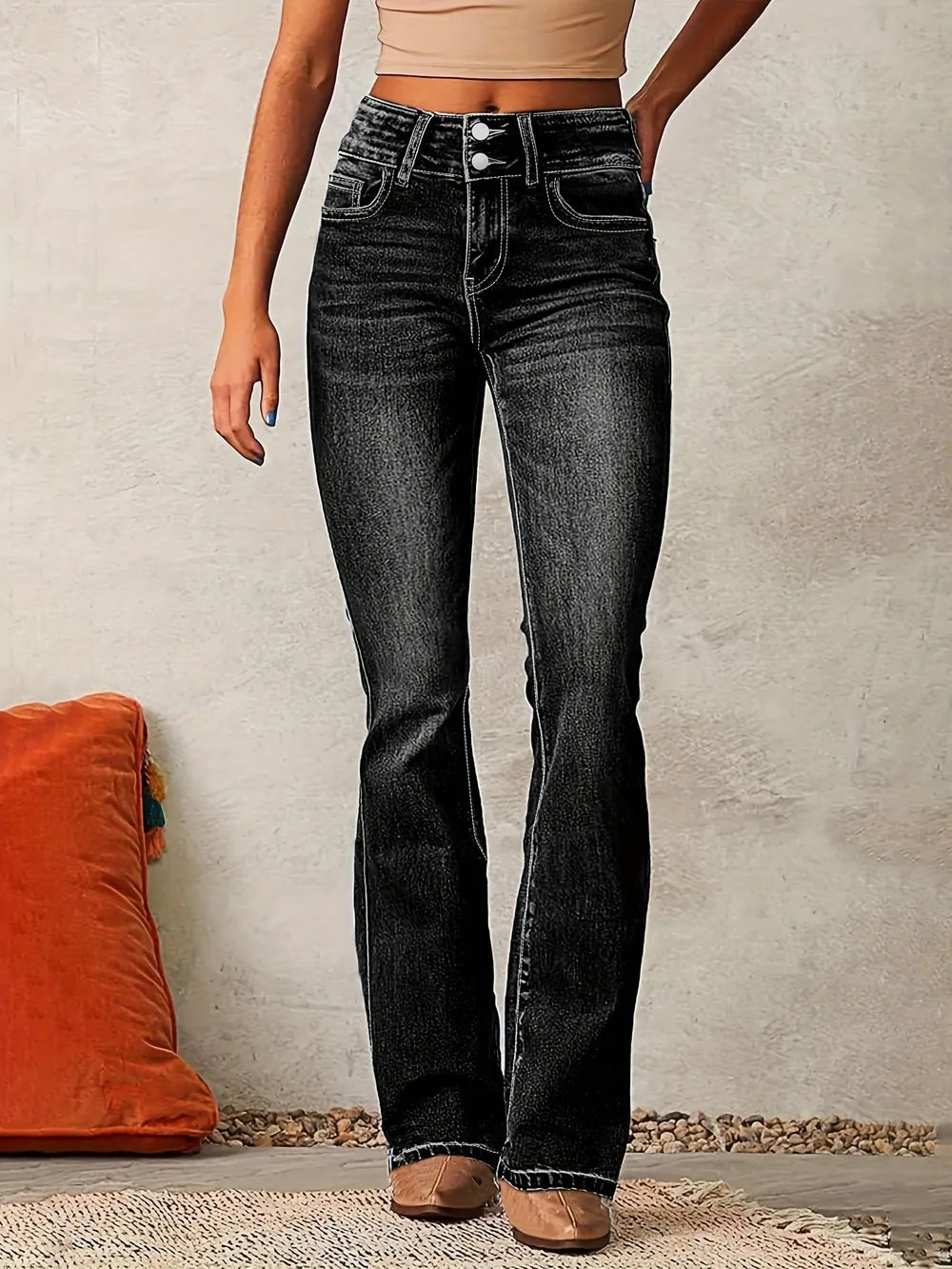 Jean Bootcut Délavé Moustache