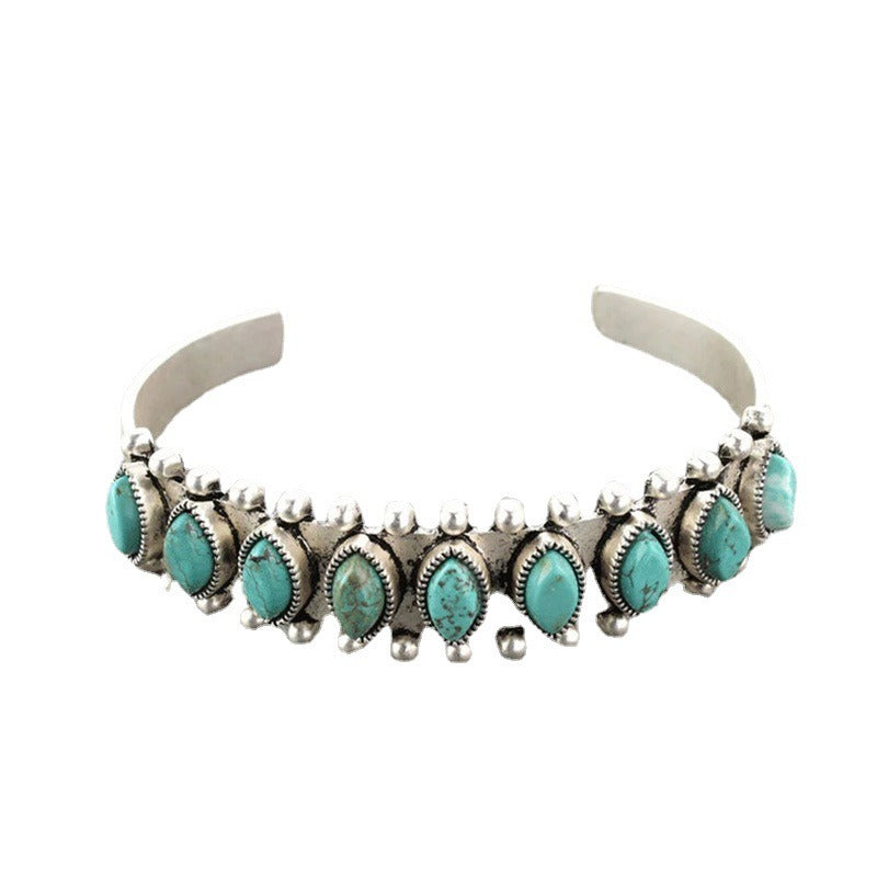 Bracelet Ouvert Turquoise Antique