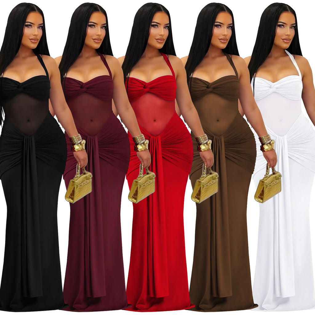 Robe Maille Transparente Dos Nu