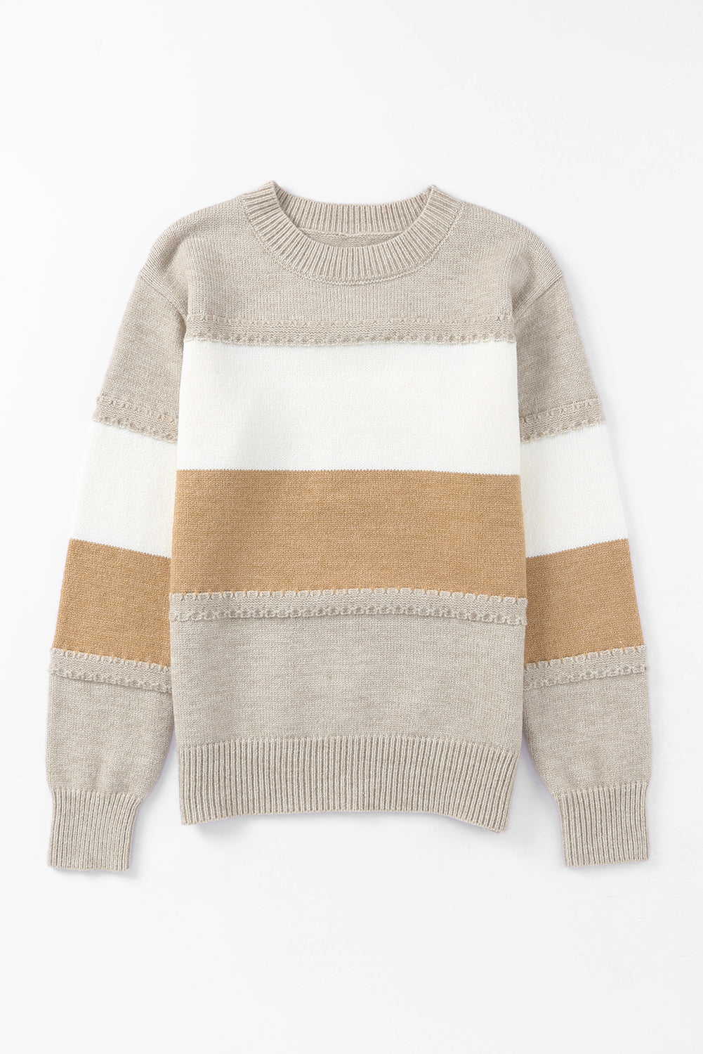 Pull Col Montant Rayé Multicolore