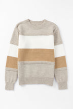 Pull Col Montant Rayé Multicolore