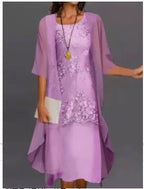 Ensemble robe élégante en dentelle et mousseline