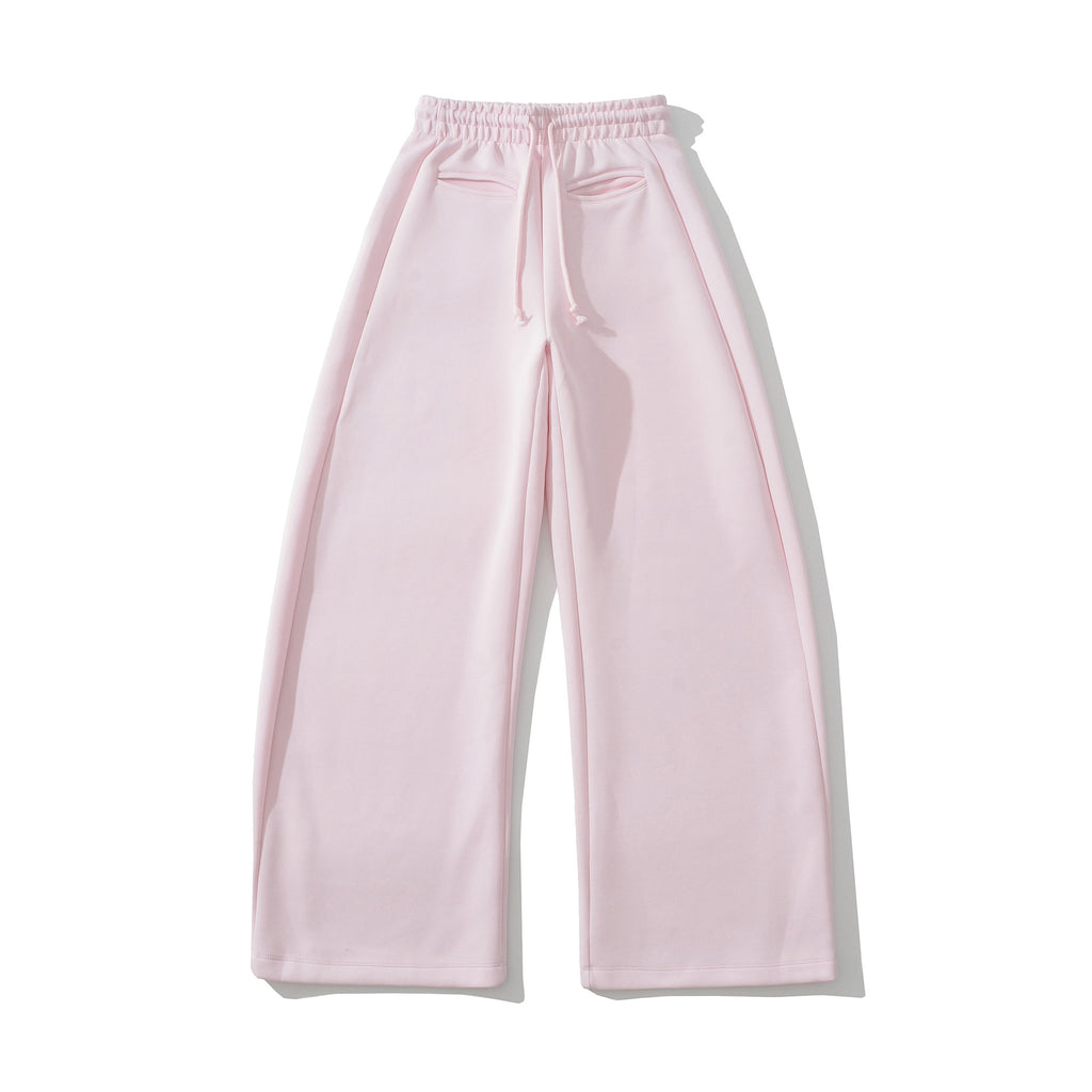 Pantalon Large Taille Élastique Cordon