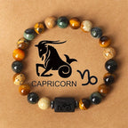 Bracelet Perlé Pierre Naturelle Œil de Tigre Signe Zodiaque