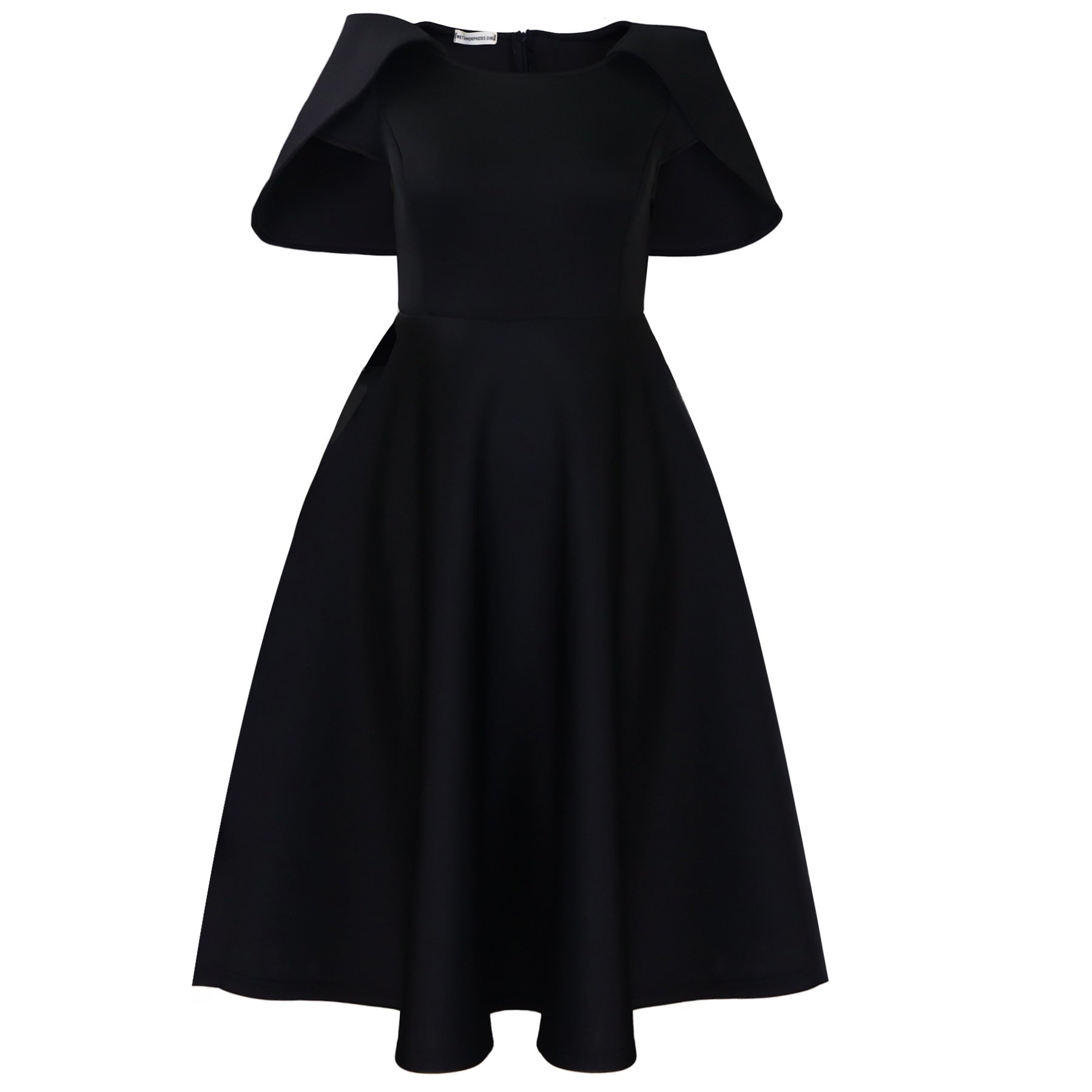 Party Flared Dress with Cape