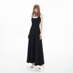 Robe trapèze élégante et amincissante sans manches pour femme