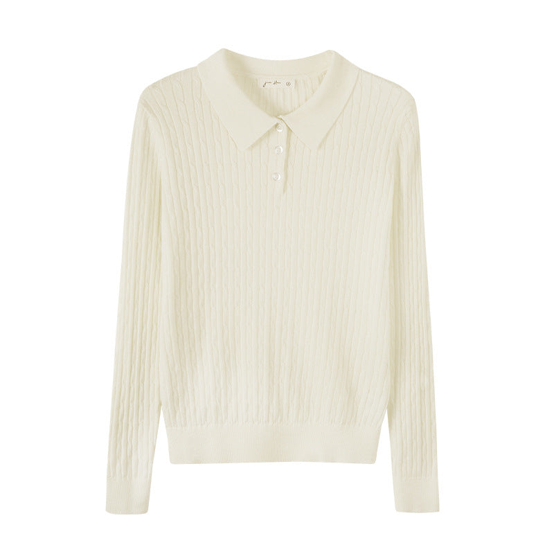Pull Tricoté Col Haut Ajusté