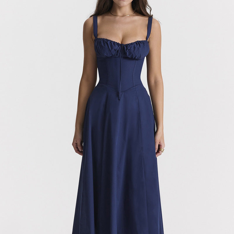 Elegant and fashionable suspender dress