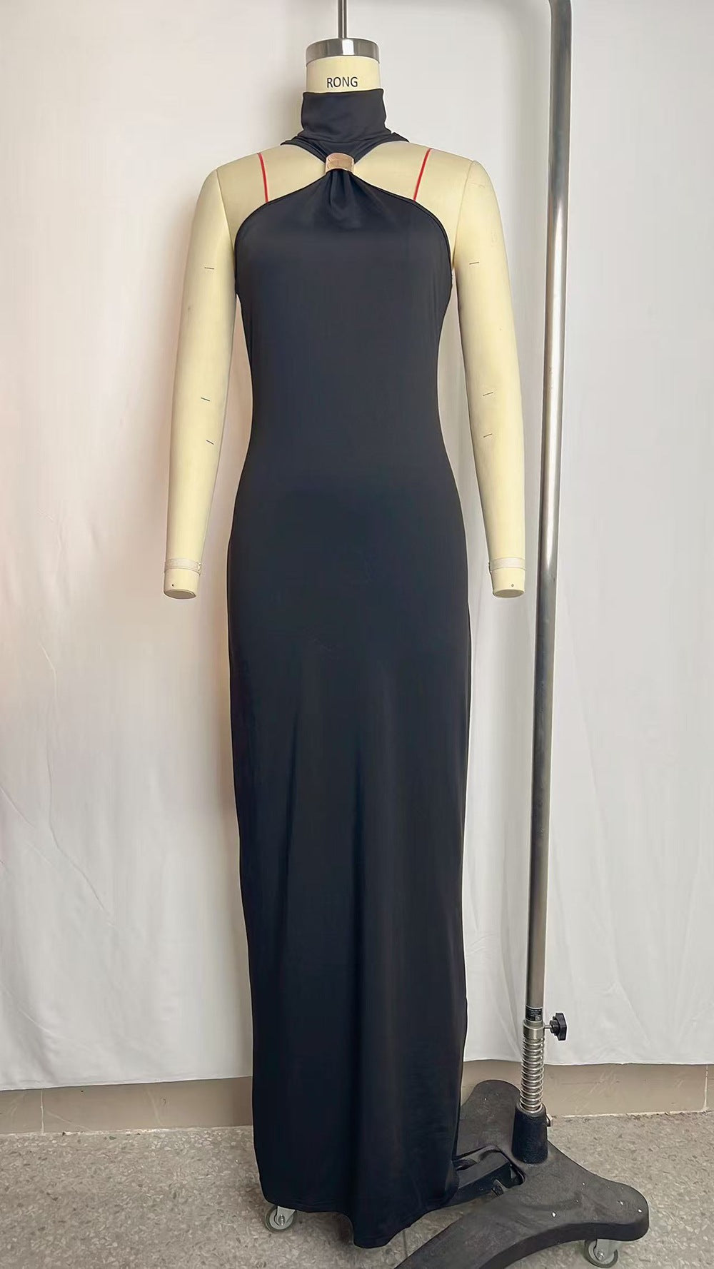 Sleeveless slit dress women's bag hip dress
