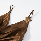 Embroidered sequin camisole dress
