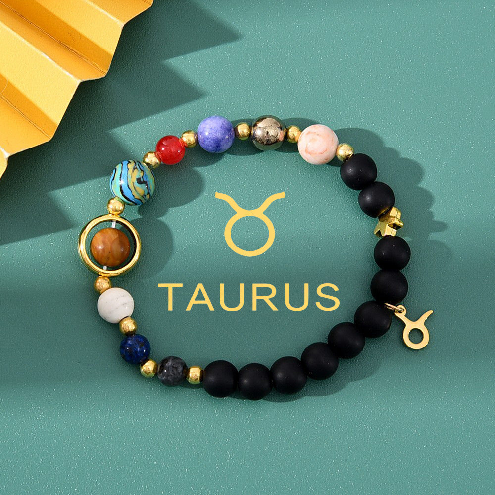 Bracelet Perlé Pierre Naturelle Œil de Tigre Signe Zodiaque