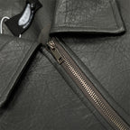 Veste en Cuir Courte Style Moto