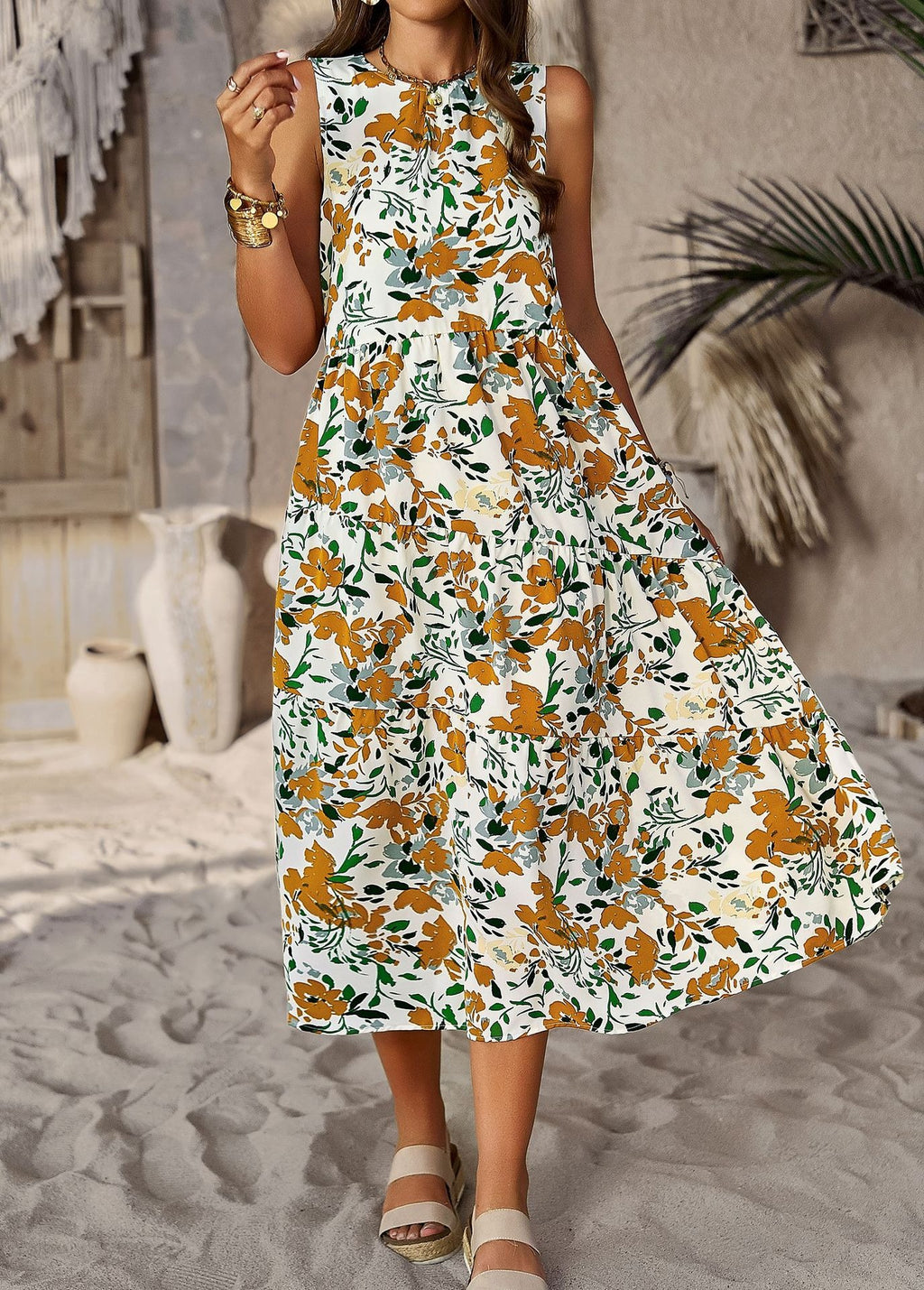Robe Col Dégagé Décontractée Vacances