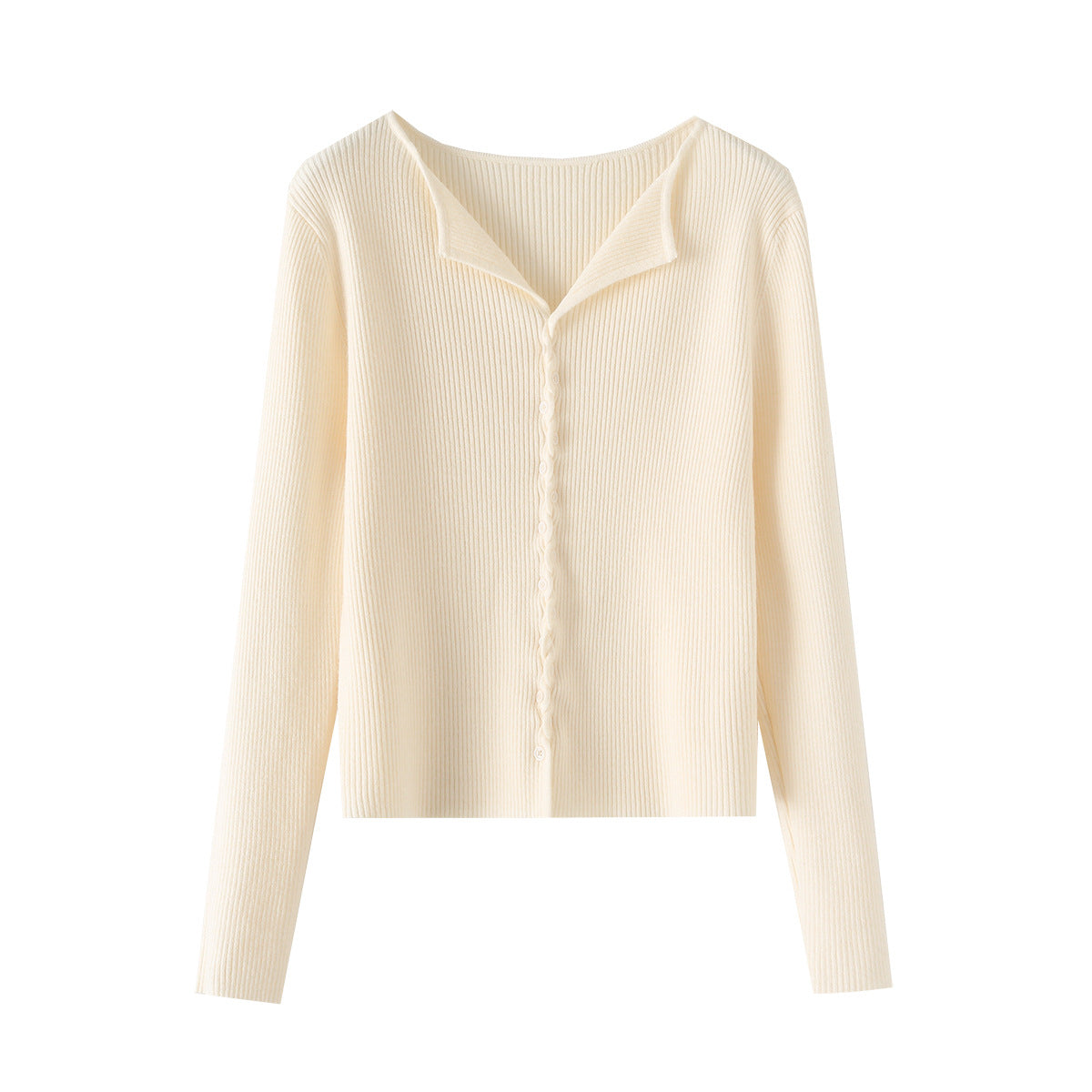 Pull Simple Boutonnage Col Cranté