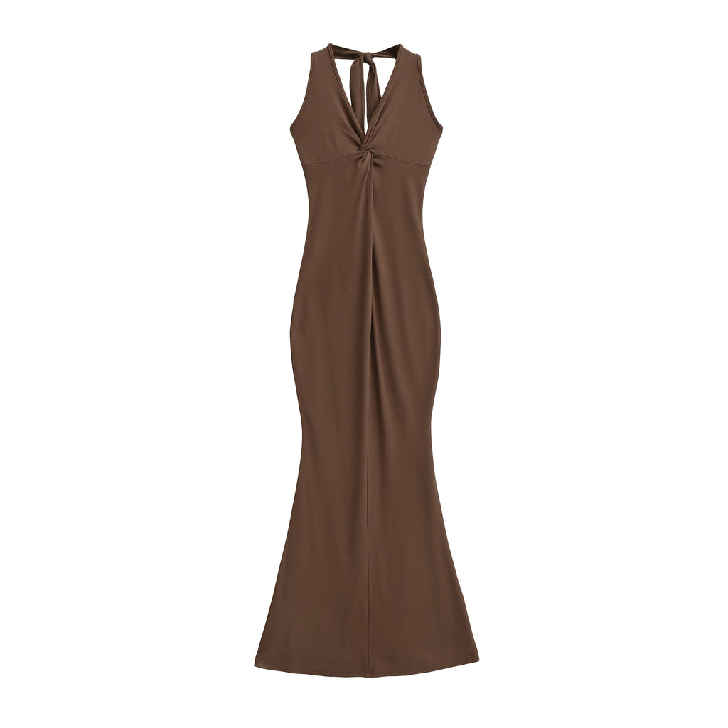 Knot neck slimming dress