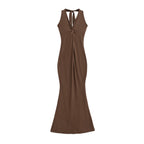 Knot neck slimming dress