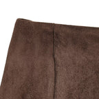 Asymmetric suede effect MIDI skirt