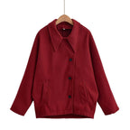 Bat sleeve woolen women's long sleeved jacket