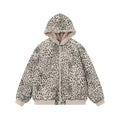 Veste Imprimé Léopard Col Fourrure à Capuche