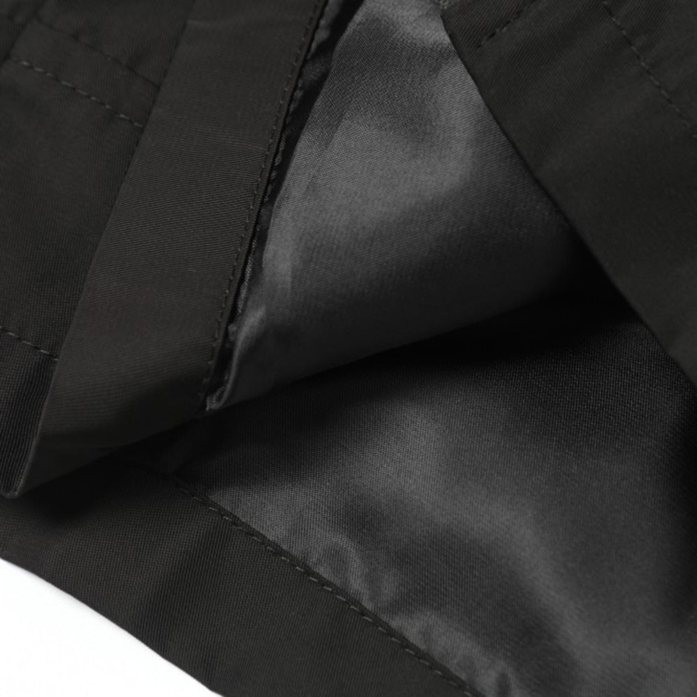 Solid color workwear stand up collar zipper jacket