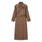 British style deer fur long windbreaker jacket