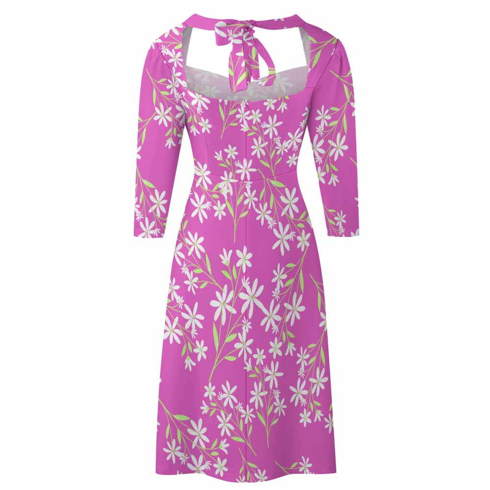 Sweetheart Knot Flare Dress
