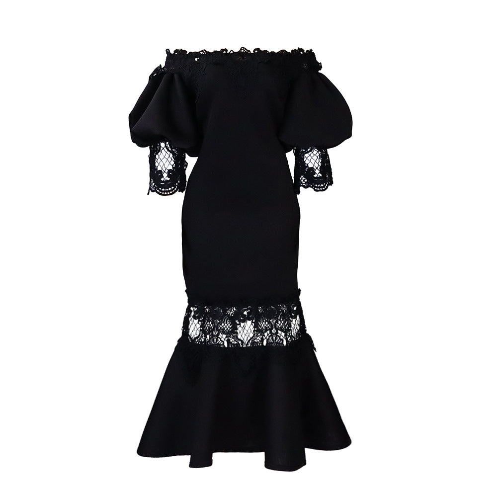 Lace off shoulder dress