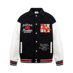 Letter Embroidery Baseball Jacket Casual Loose Outerwear