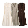 Women's Linen Midi Dress