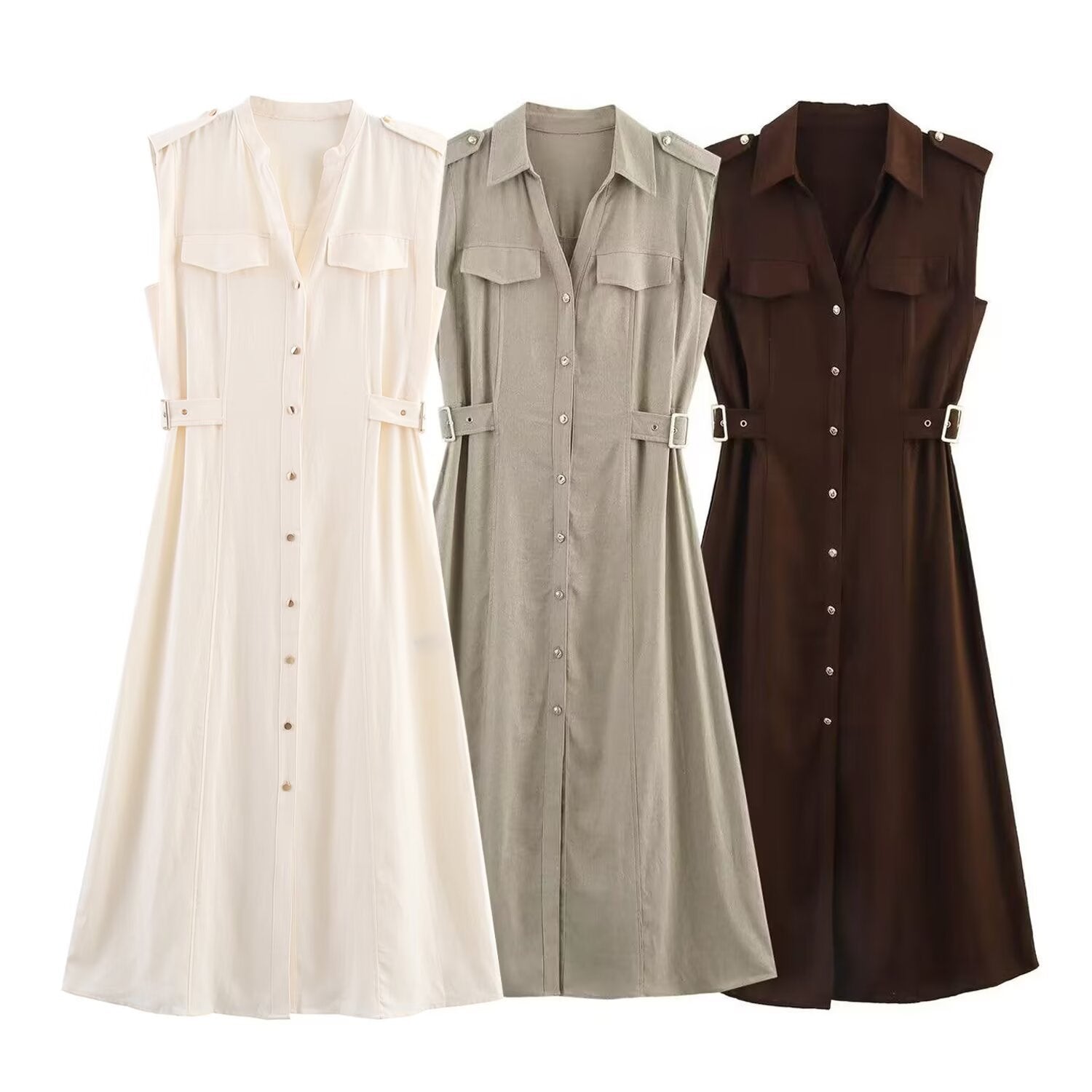 Women's Linen Midi Dress