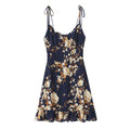 Floral slimming and slimming shoulder strap suspender dress
