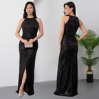 Robe Fendue Sequins