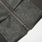 Veste en Cuir Courte Style Moto