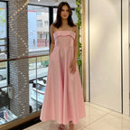 Satin suspender evening dress fashion dress