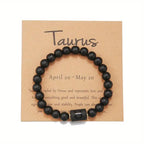 Bracelet Perlé Pierre Naturelle Œil de Tigre Signe Zodiaque