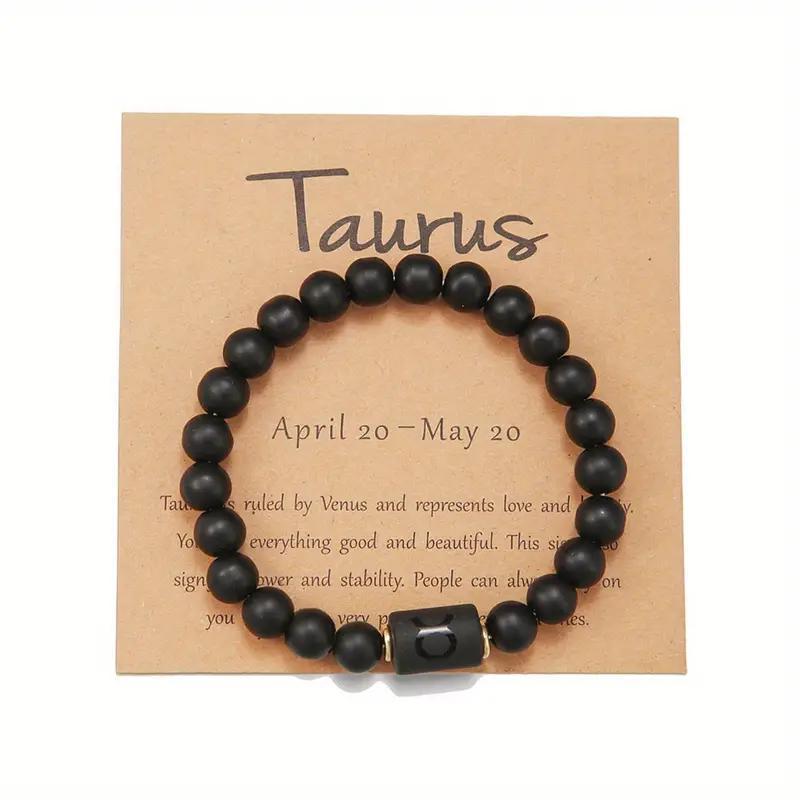 Bracelet Perlé Pierre Naturelle Œil de Tigre Signe Zodiaque