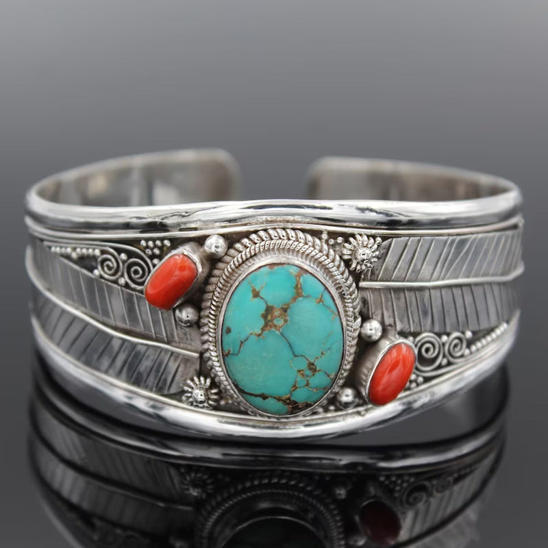 Bracelet Ouvert Turquoise Antique