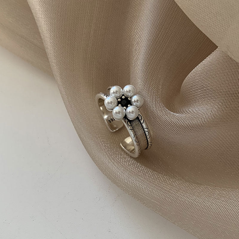 Bague Argent 925 Perle Fleur