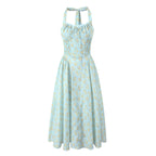 Robe Mi-Longue Dos Nu Fleurie