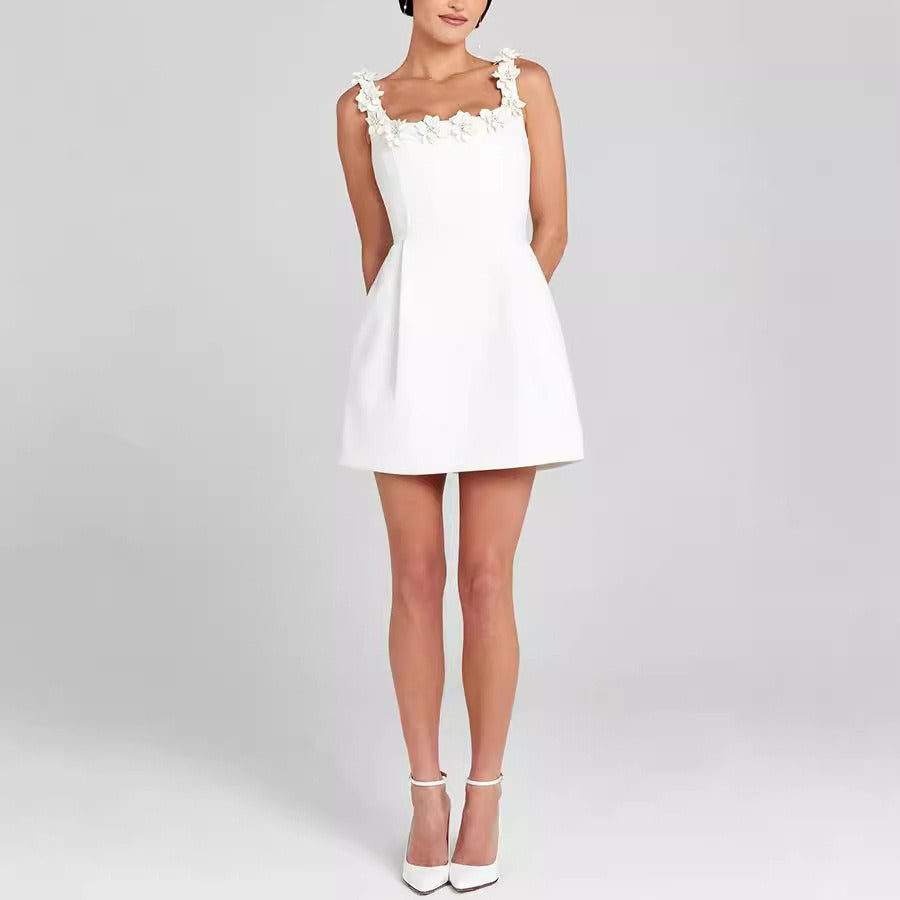 Nouvelle robe décontractée ample sans manches avec bretelles et poches pour femme