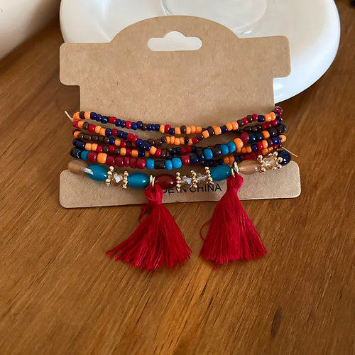 Bracelet Perles Riz Pompon