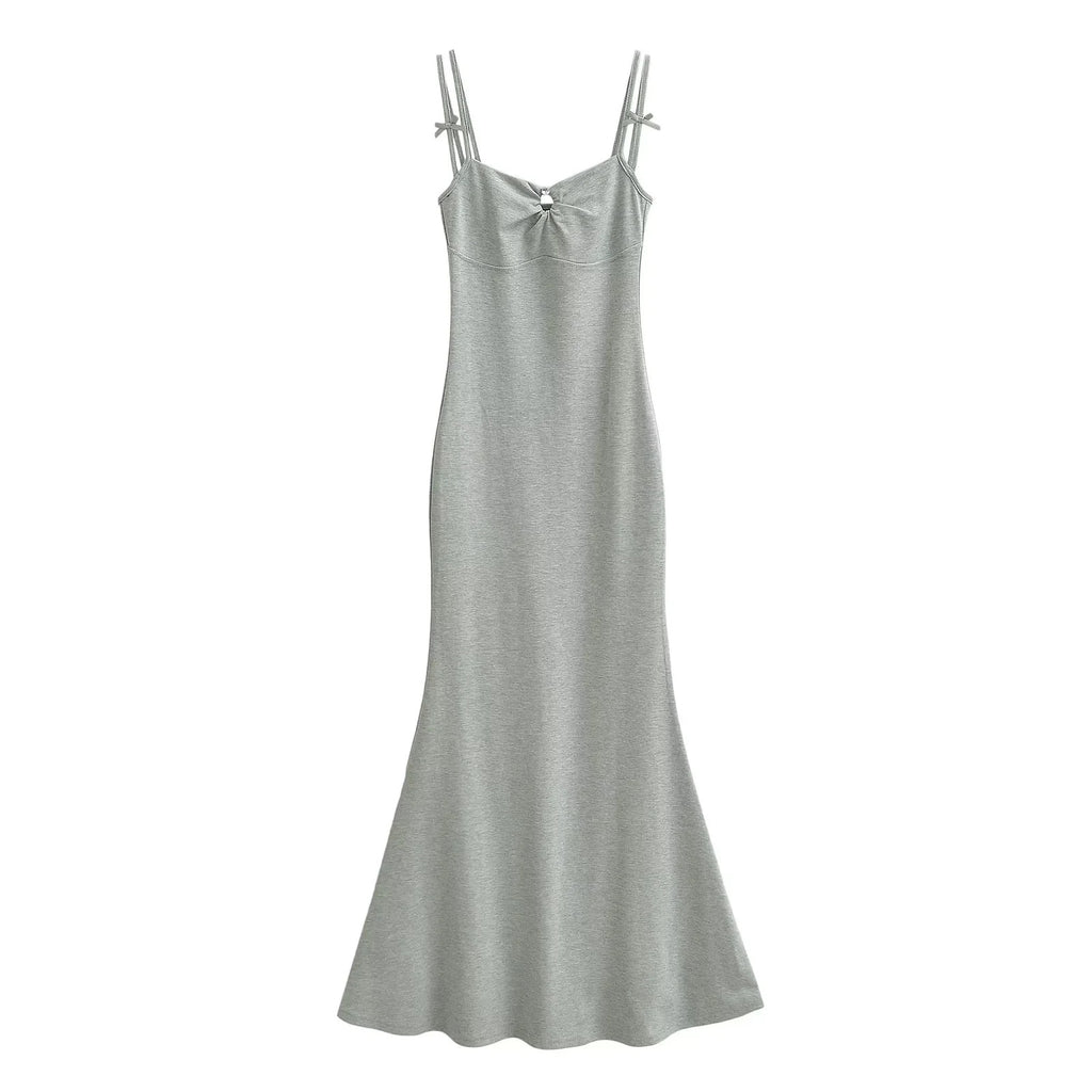 Chest-cutout strap dress