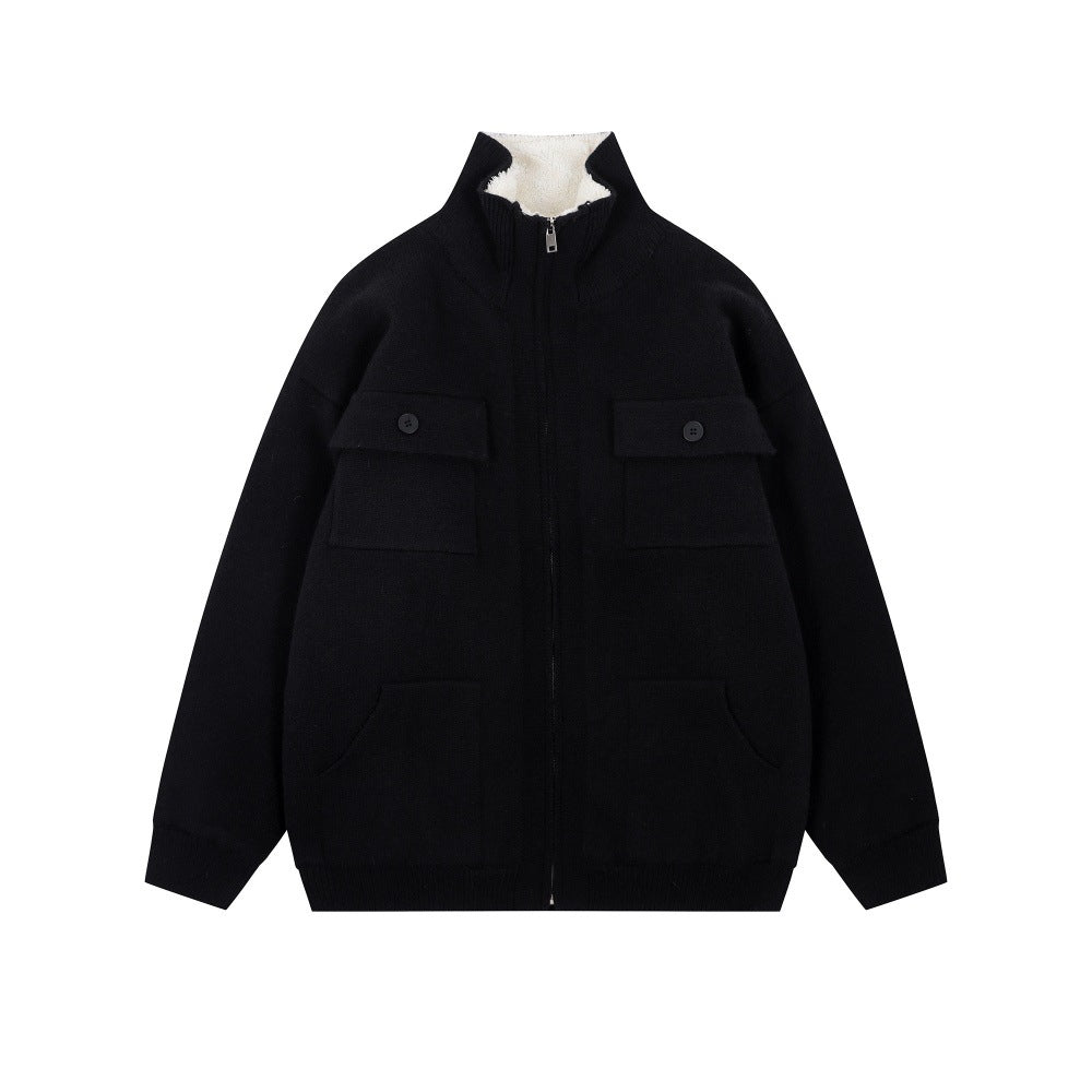 Veste Pull Tricotée Épaisse Velours