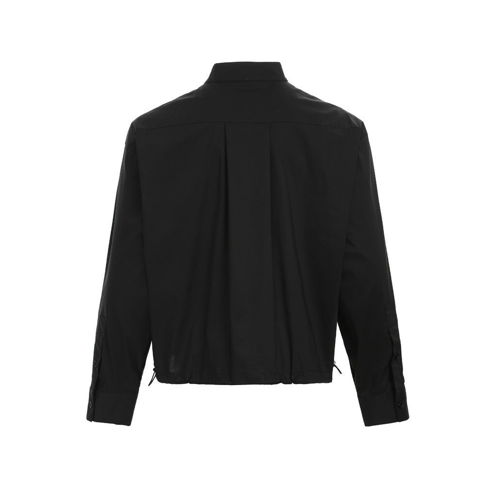 Half zip stand up collar long sleeved shirt