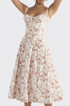 Elegant and fashionable suspender dress