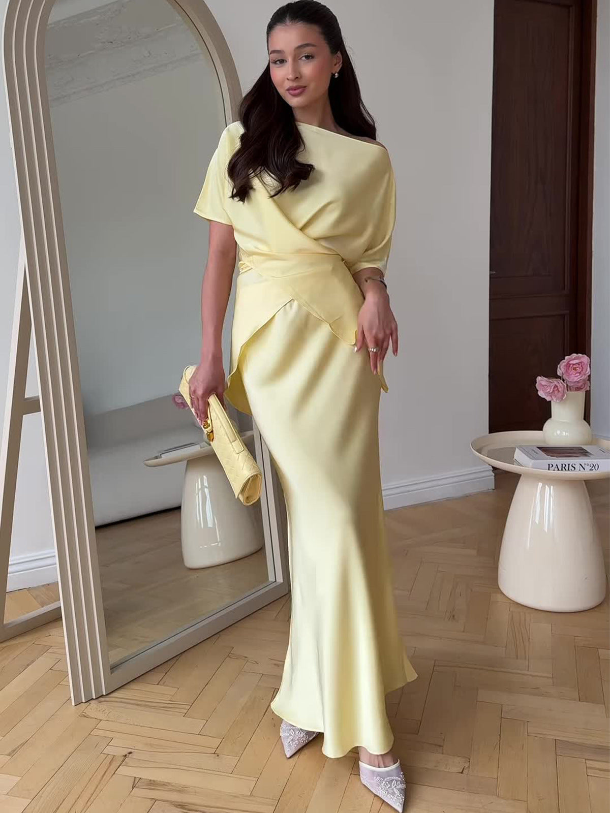Short Sleeve Long Dress Set Women's Dress